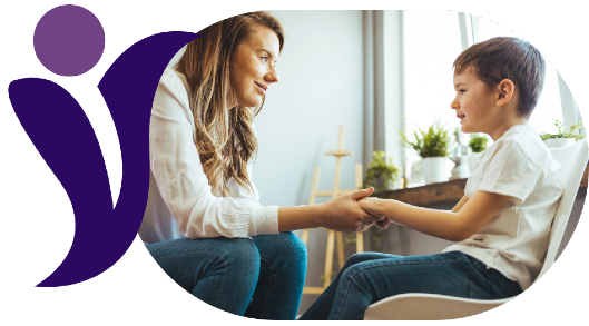 Hands holding a silhouette with brain illustration